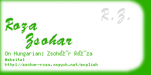 roza zsohar business card